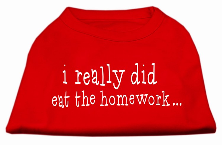 I really did eat the Homework Screen Print Shirt Red L